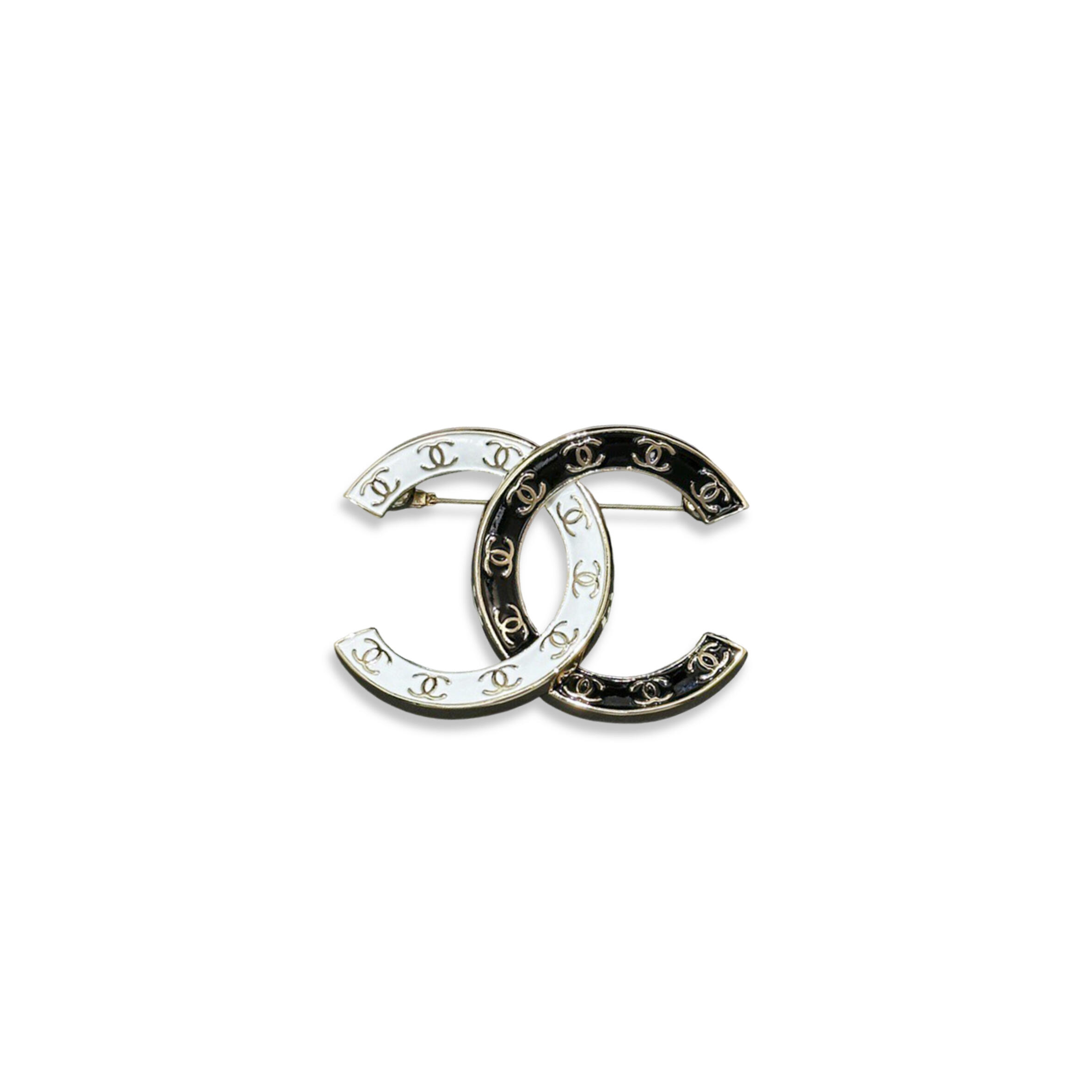 CHANEL BLACK AND WHITE BROOCH ABC990